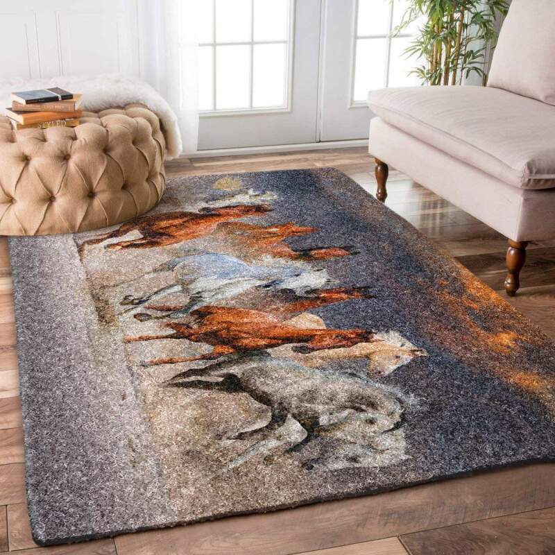 Horse Run Rectangle Rug