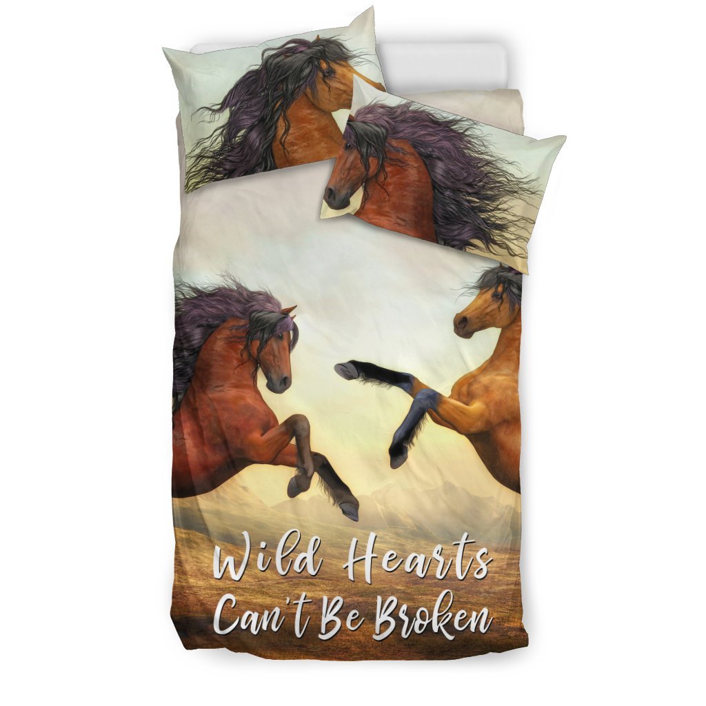 Horse Wild Hearts Can’T Be Broken 3D Customized Duvet Cover Bedding Set