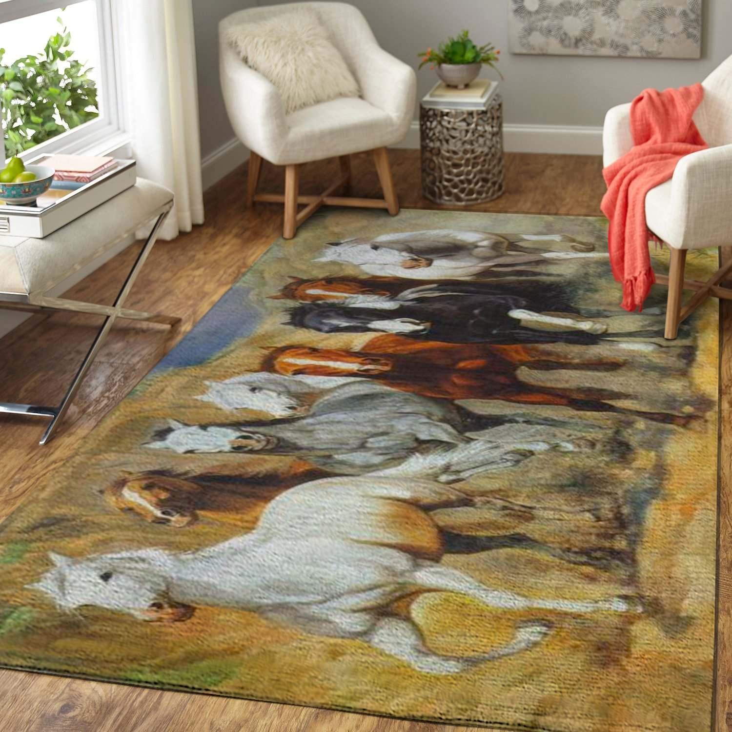 Horses Area Rectangle Rug
