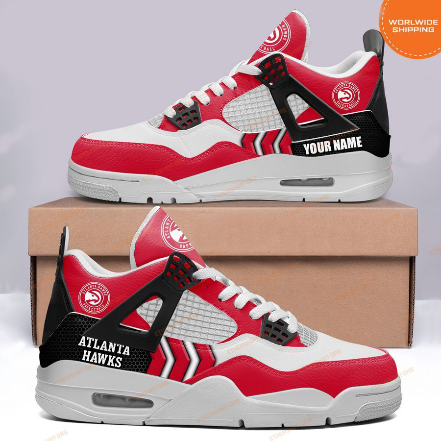 HOT Atlanta Hawks Custom Name Air Jordan 4 Sneaker