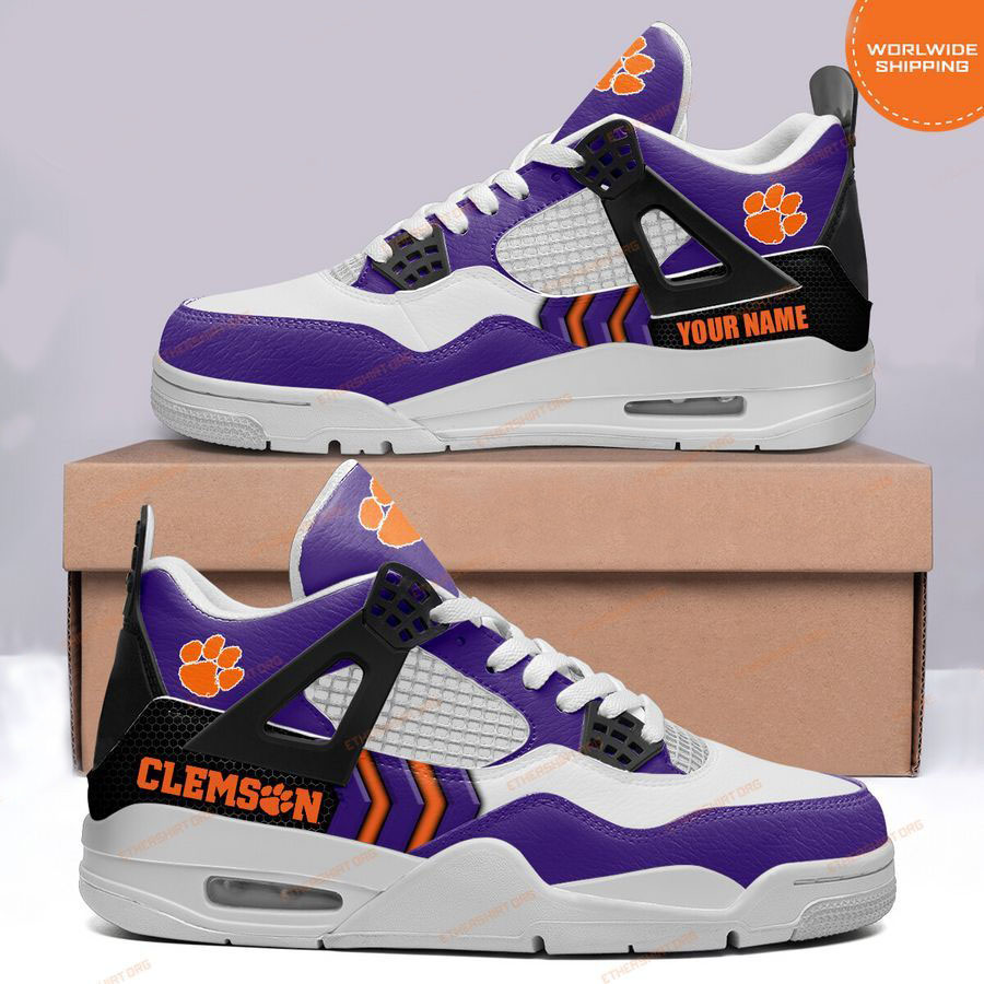 HOT Clemson Tigers CUSTOM NAME Air Jordan 4 Sneaker