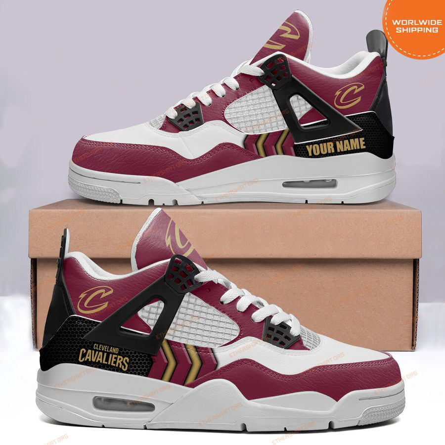HOT Cleveland Cavaliers Custom Name Air Jordan 4 Sneaker