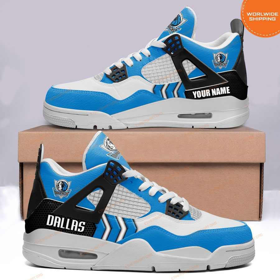 HOT Dallas Mavericks Custom Name Air Jordan 4 Sneaker