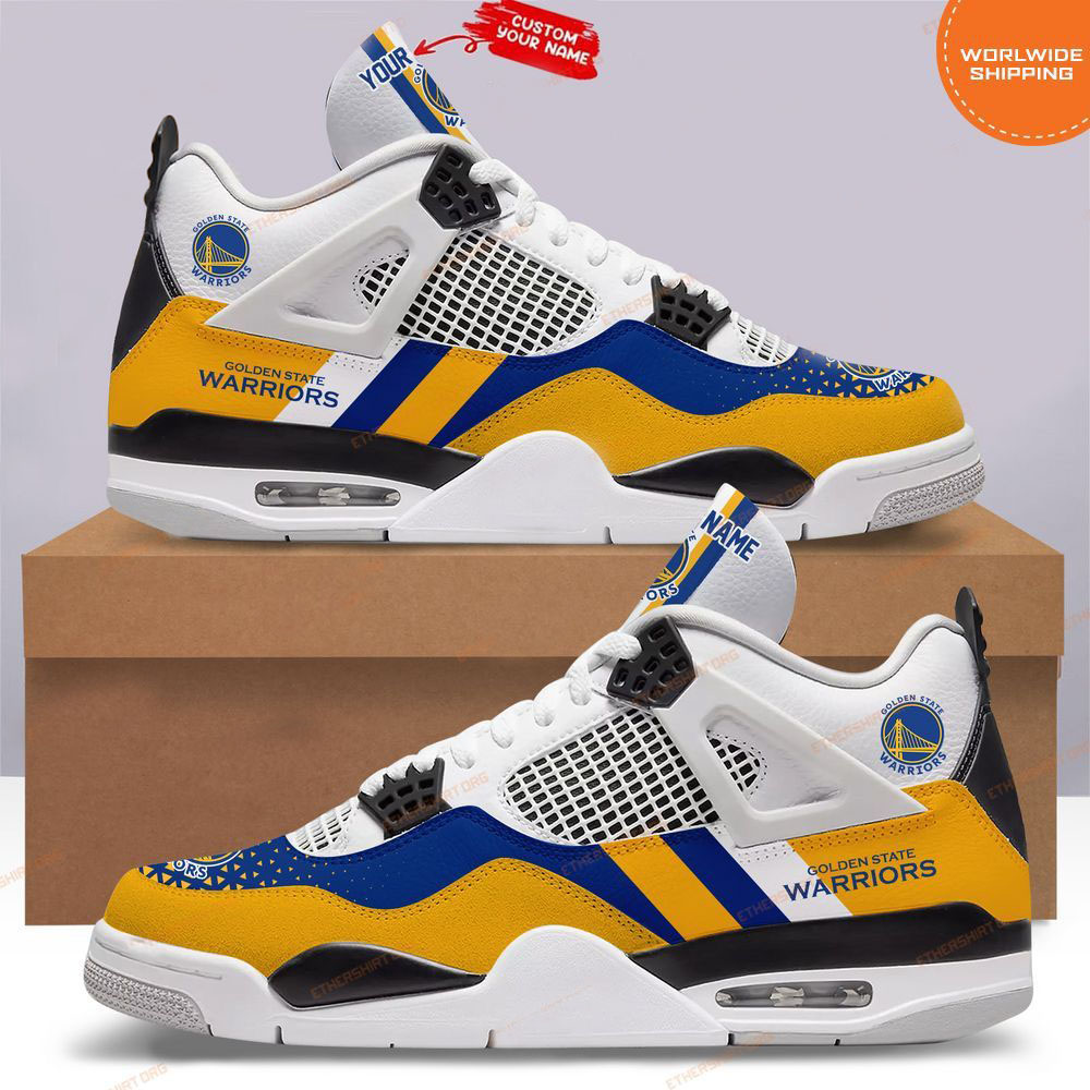 HOT Golden State Warriors Custom Air Jordan 4 Shoes