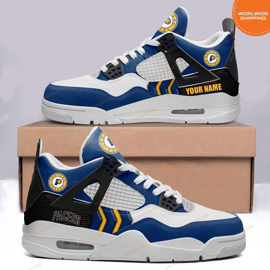 HOT Indiana Pacers Custom Name Air Jordan 4 Sneaker