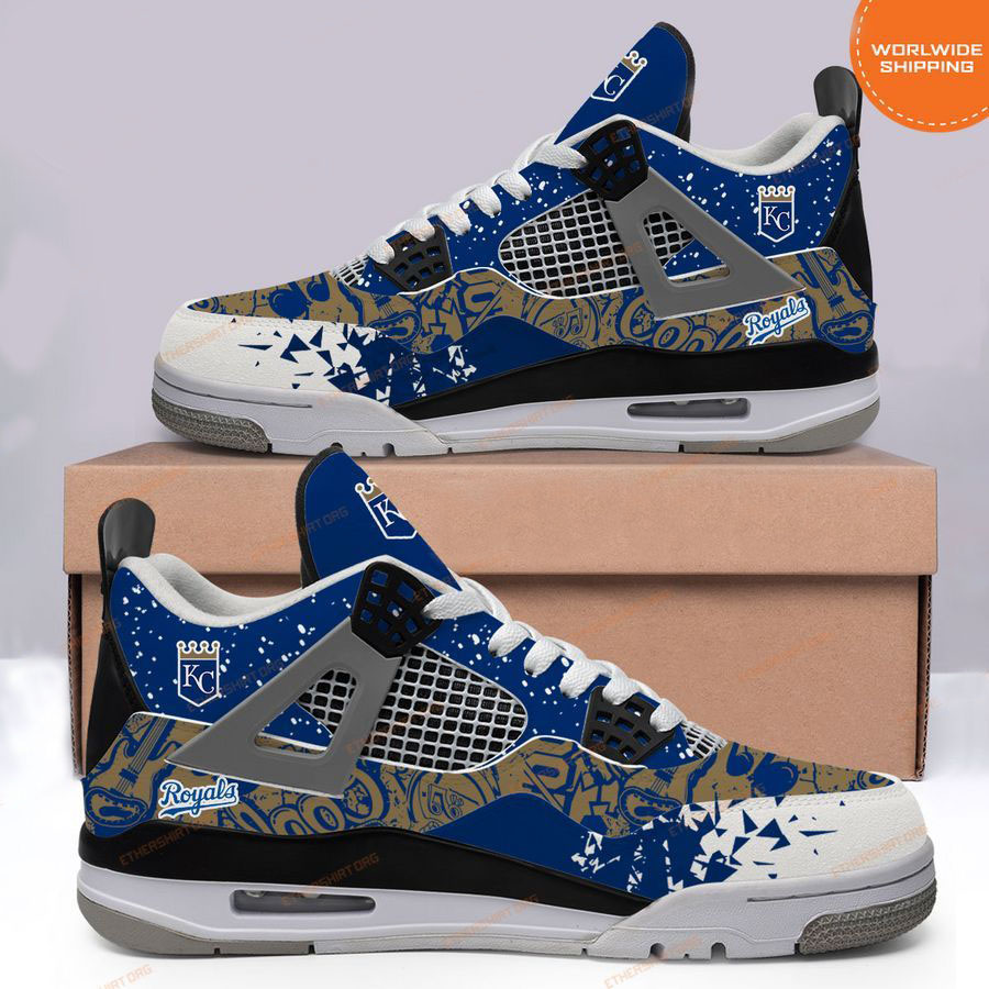 HOT Kansas City Royals Air Jordan 4 Sneakers