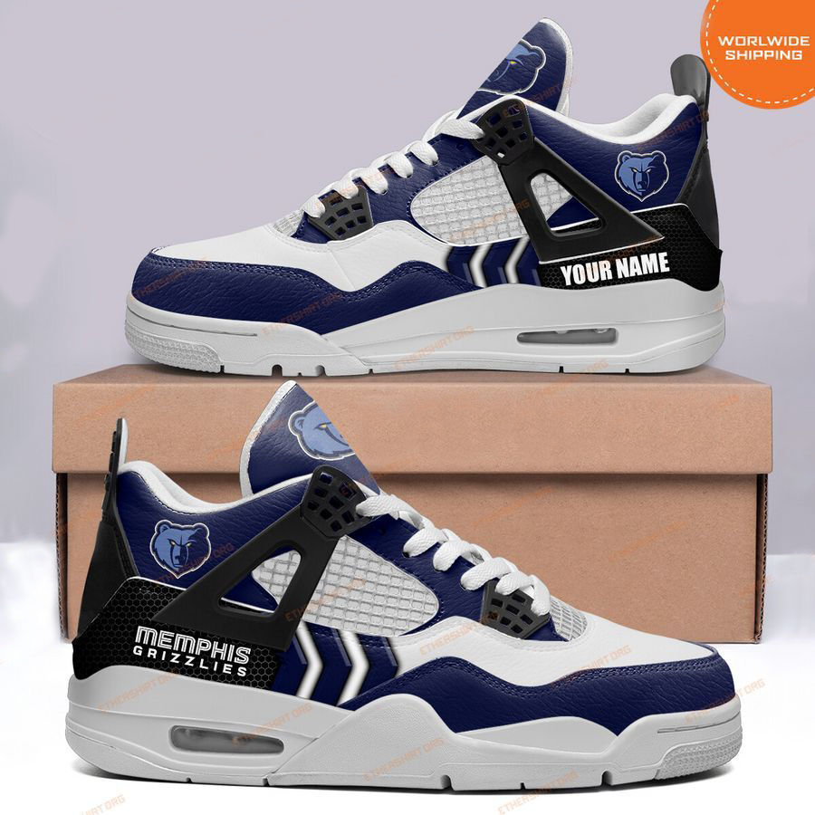HOT Memphis Grizzlies Custom Name Air Jordan 4 Sneaker