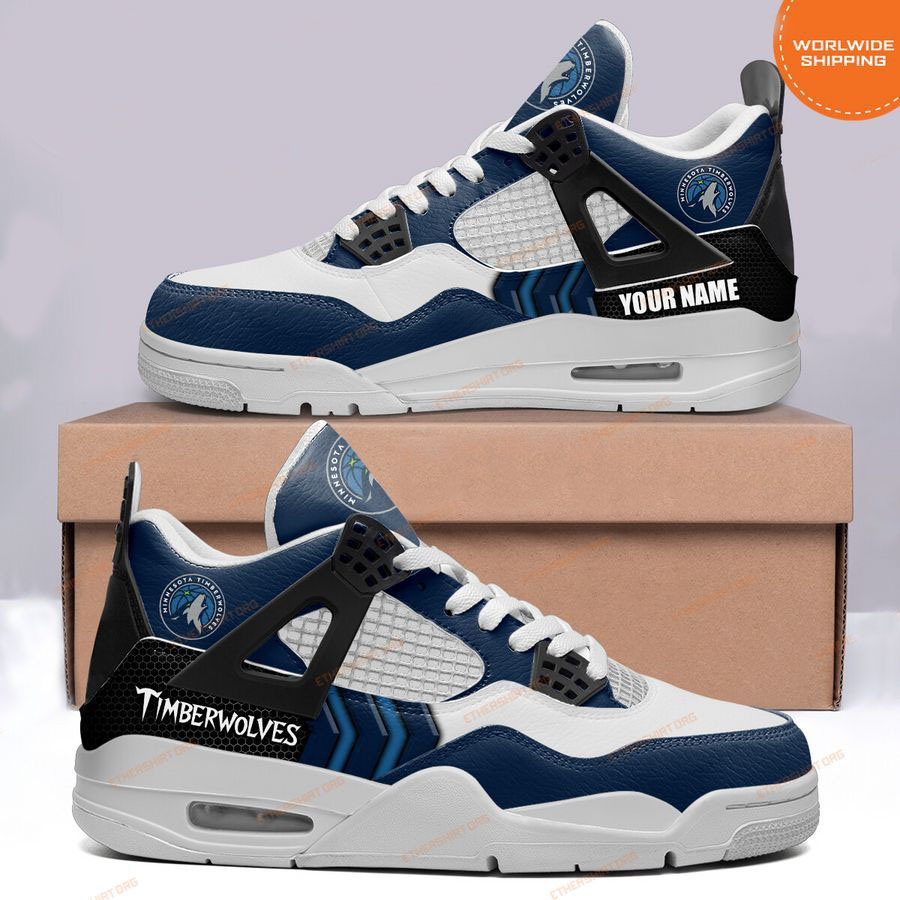 HOT Minnesota Timberwolves Custom Name Air Jordan 4 Sneaker