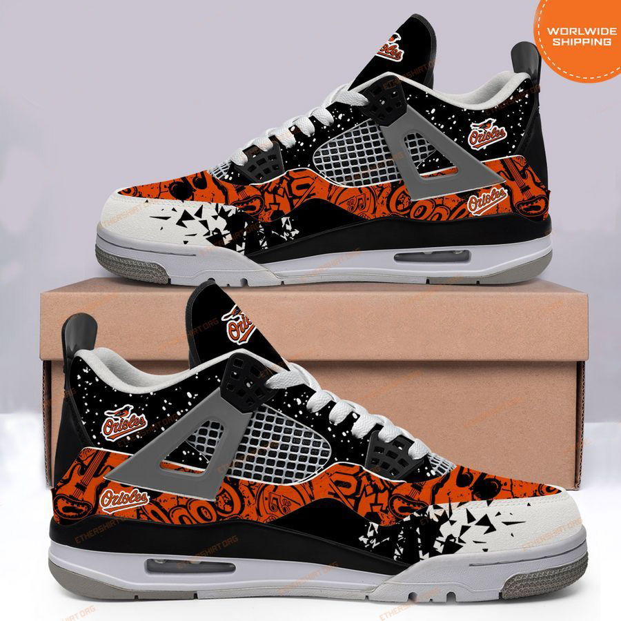HOT MLB Baltimore Orioles Air Jordan 4 Sneakers