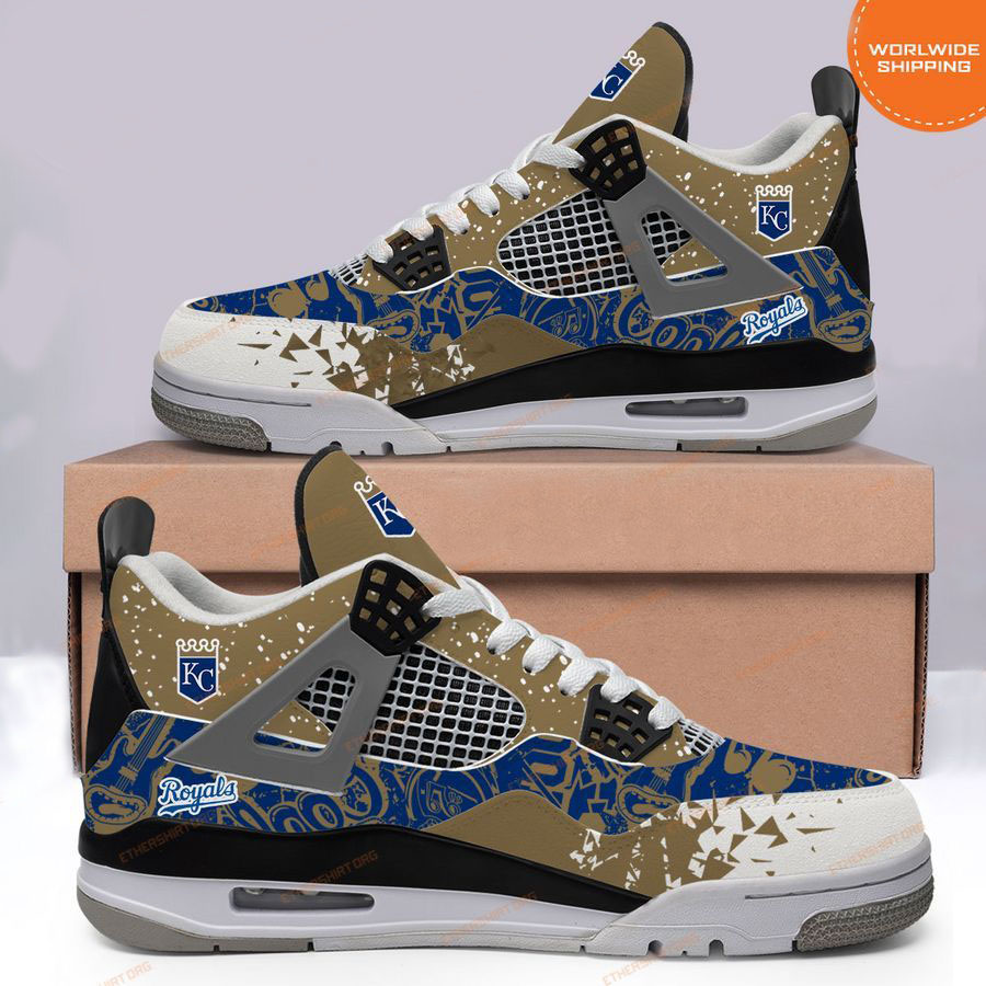 HOT MLB Kansas City Royals Air Jordan 4 Sneakers