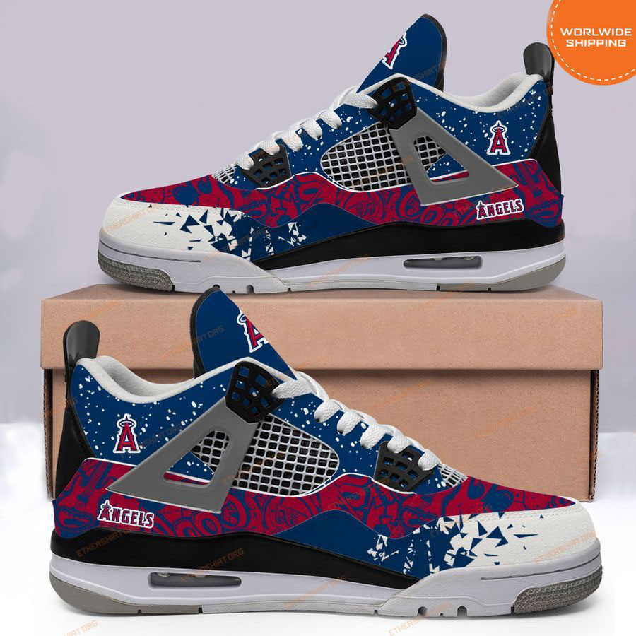 HOT MLB Los Angeles Angels Air Jordan 4 Sneakers