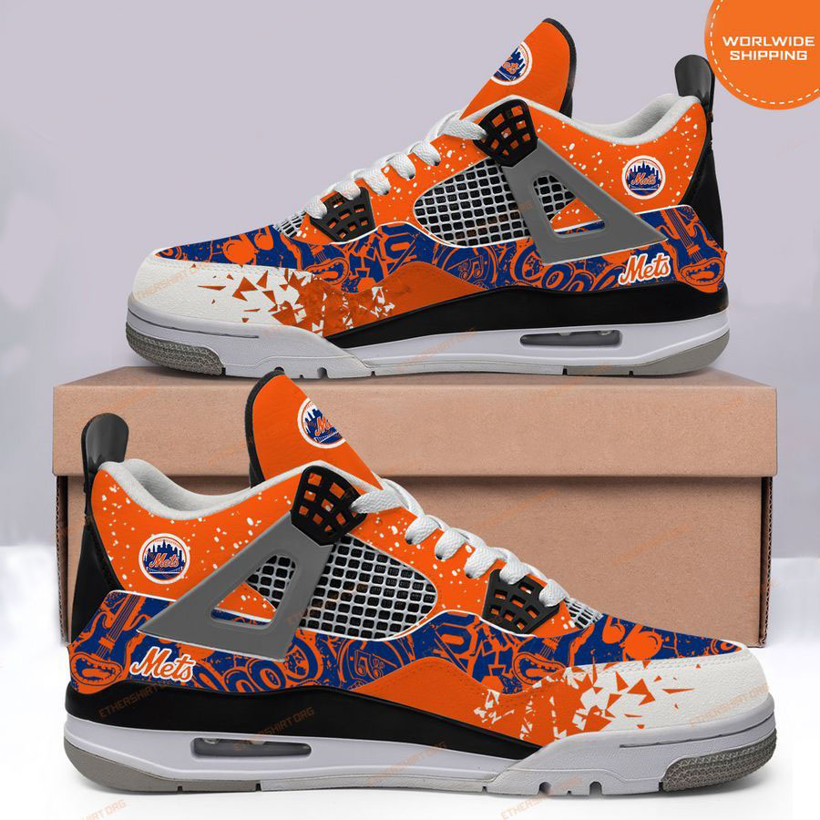 HOT MLB New York Mets Air Jordan 4 Sneakers