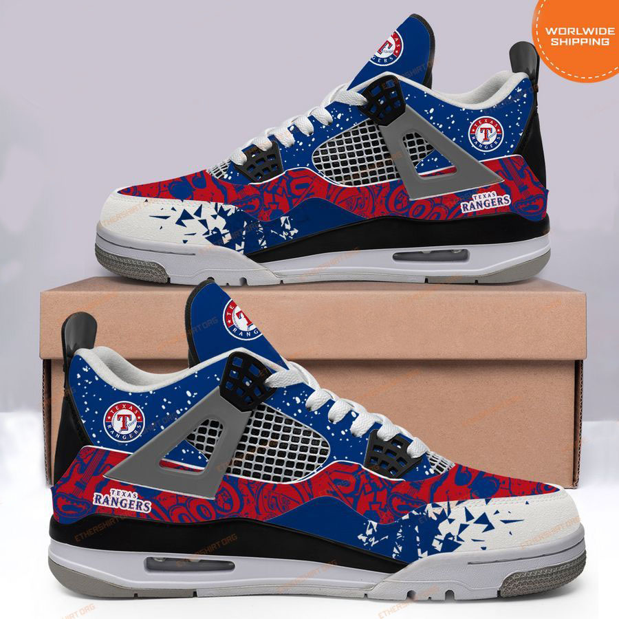 HOT MLB Texas Rangers Air Jordan 4 Sneakers