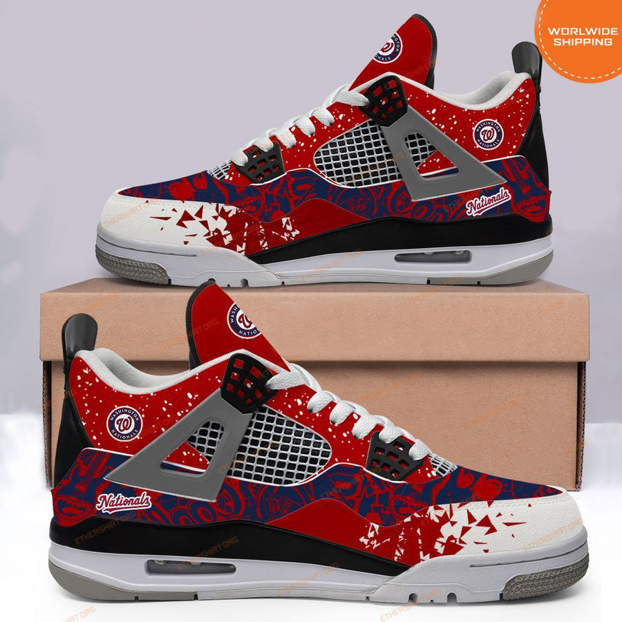 HOT MLB Washington Nationals Air Jordan 4 Sneakers