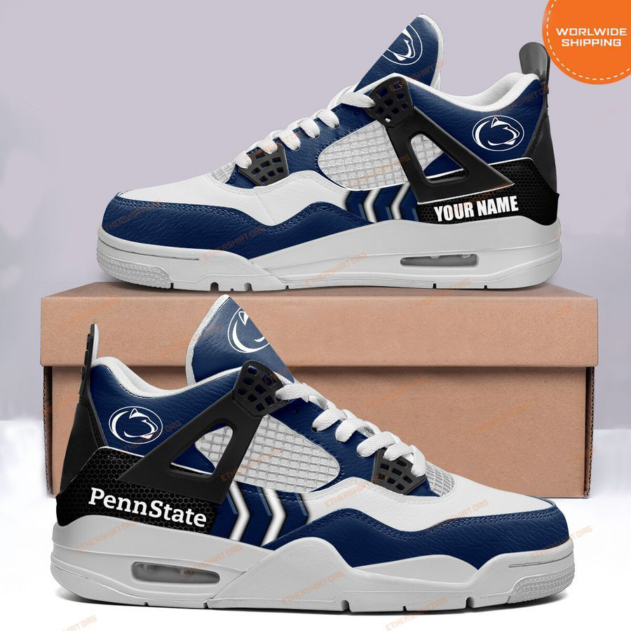 HOT Penn State Nittany Lions CUSTOM NAME Air Jordan 4 Sneaker