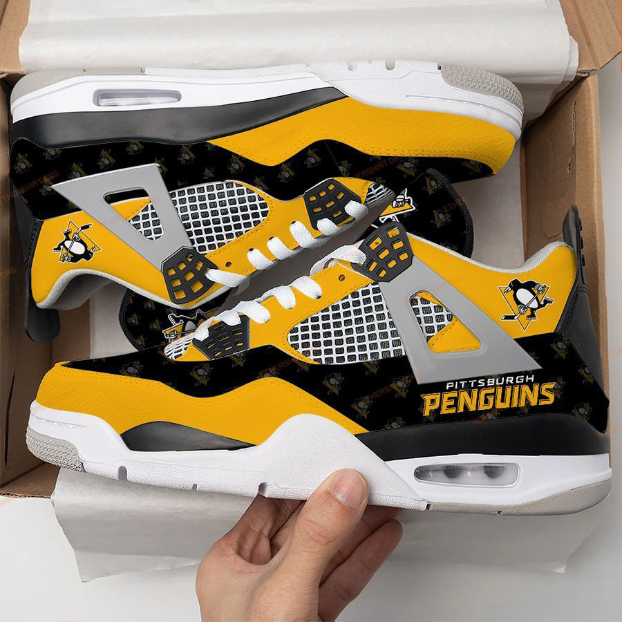 HOT Pittsburgh Penguins Air Jordan 4 Shoes
