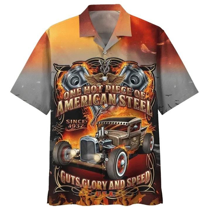 Hot Rod One Hot Piece Of American Steel Hawaiian Shirt Kv