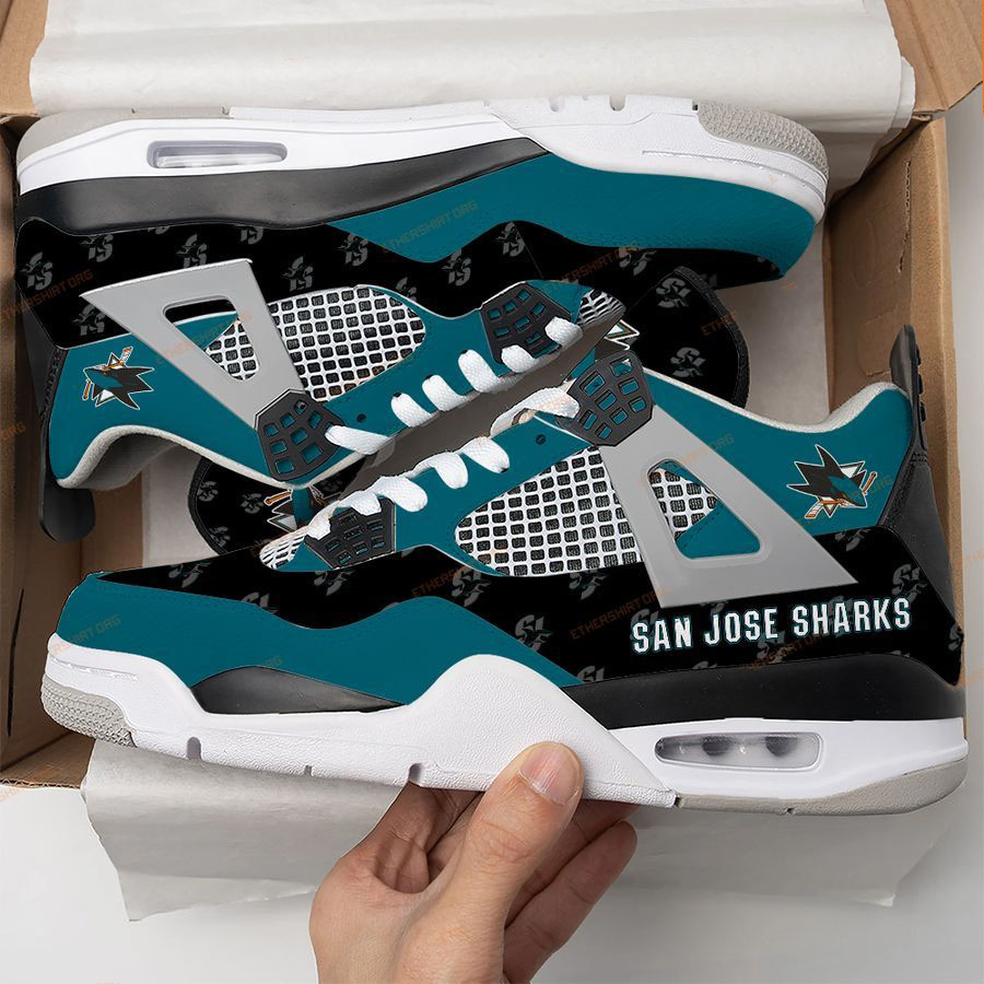 HOT San Jose Sharks Air Jordan 4 Shoes