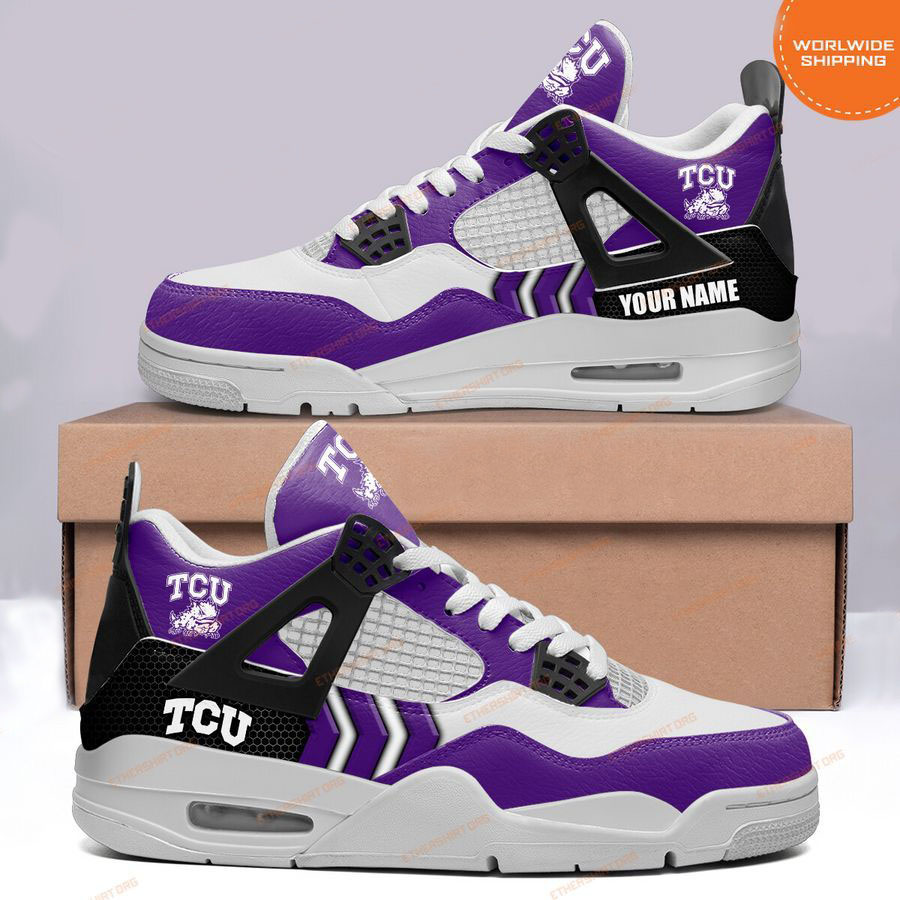 HOT TCU Horned Frogs CUSTOM NAME Air Jordan 4 Sneaker