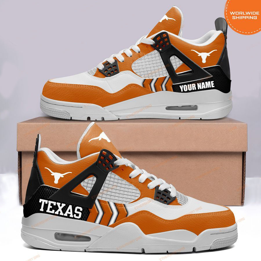 HOT Texas Longhorns CUSTOM NAME Air Jordan 4 Sneaker