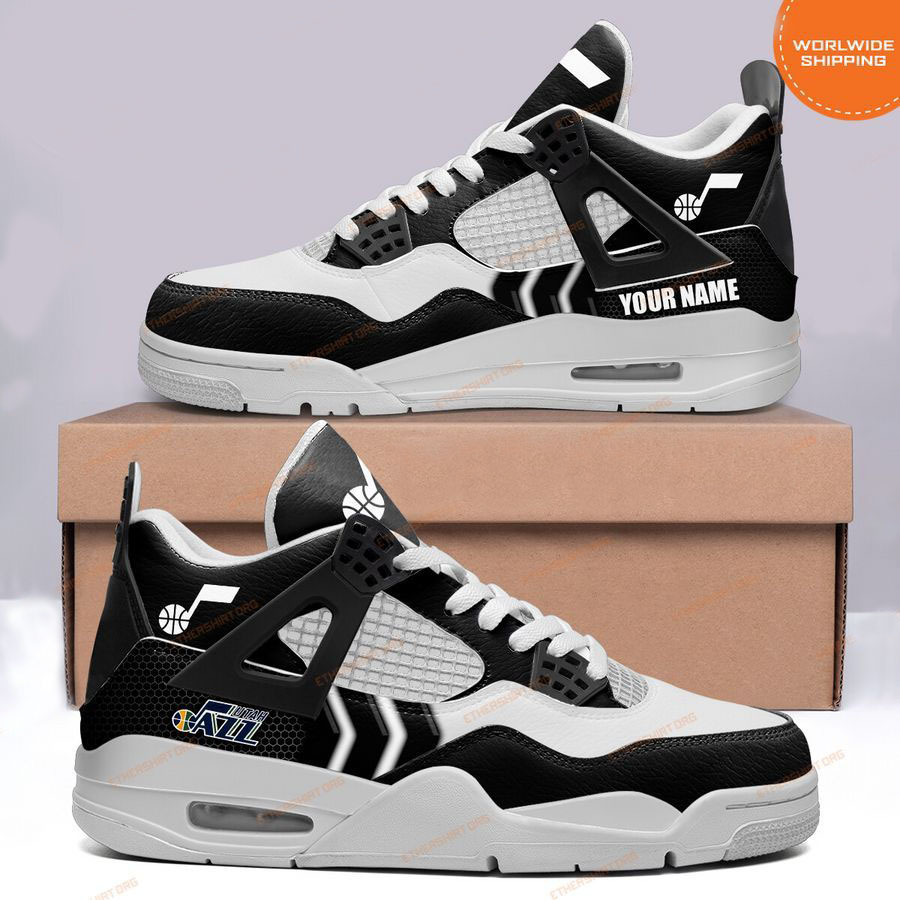 HOT Utah Jazz Custom Name Air Jordan 4 Sneaker