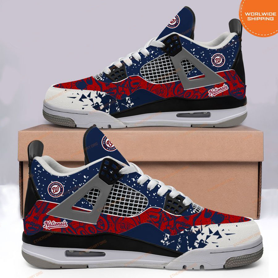 HOT Washington Nationals Air Jordan 4 Sneakers
