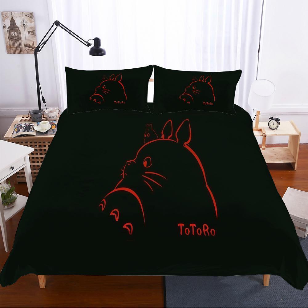 Household Products Totoro Theme Et Digital Printed Blacks 3D Customized Duvet Cover Bedding Set