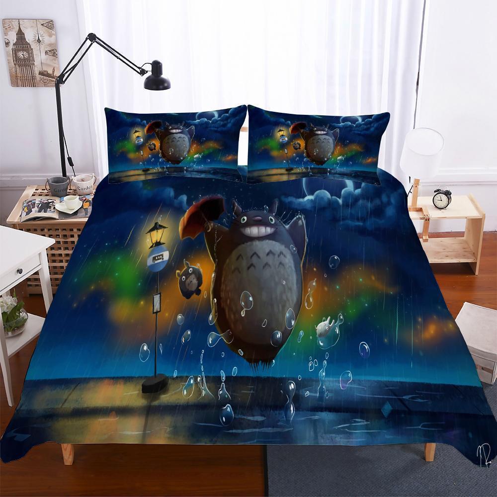 Household Products Totoro Theme Et Digital Printed Blues 3D Customized Duvet Cover Bedding Set