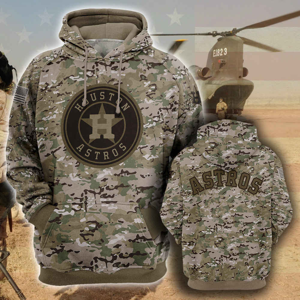 Houston Astros- All Over Prints 3D Hoodie – Camo Style