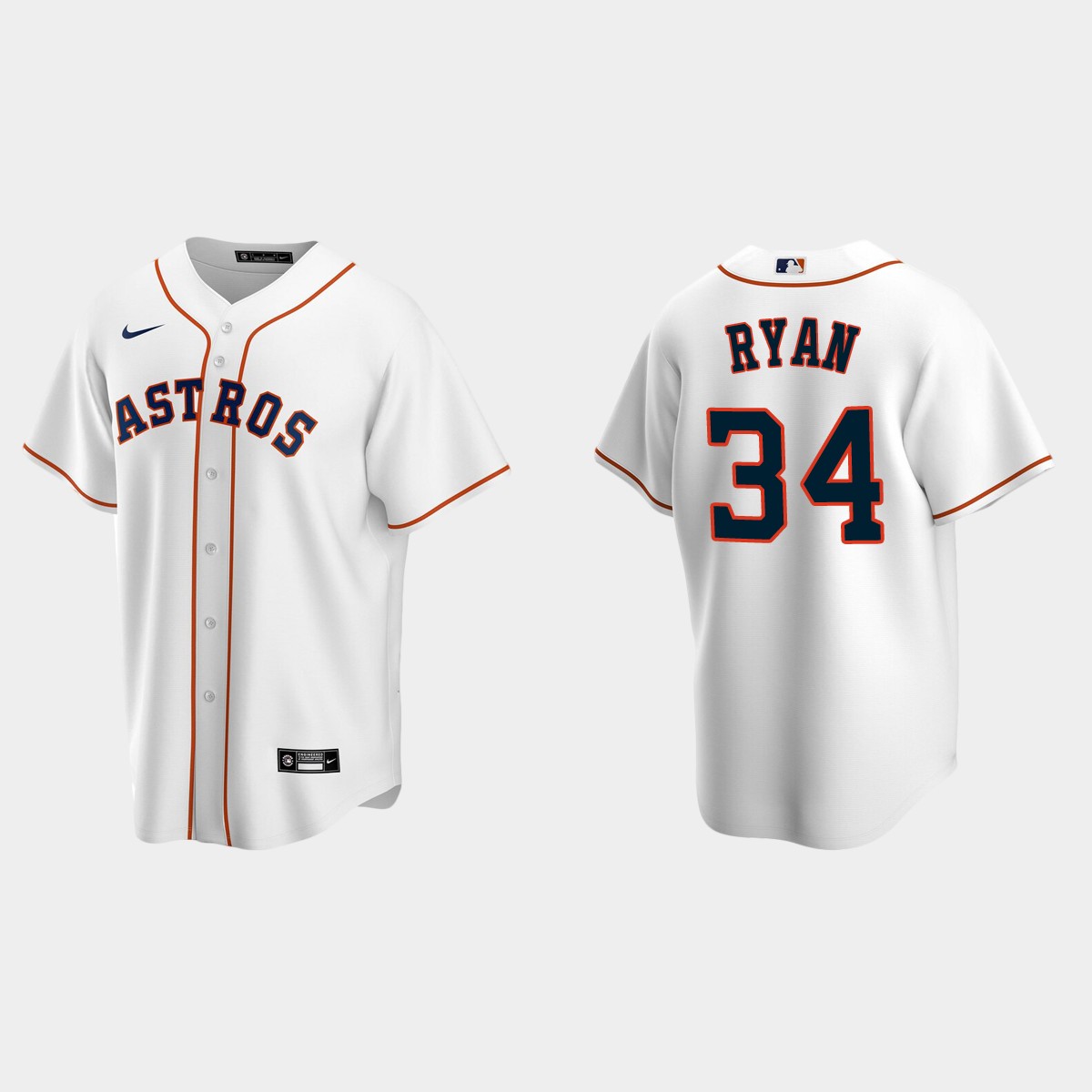 Houston Astros #34 Nolan Ryan White Home Jersey