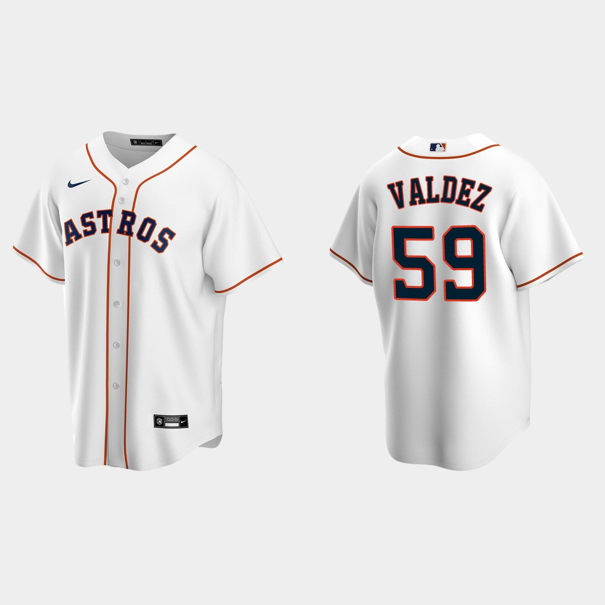 Houston Astros #59 Framber Valdez Home Jersey - White