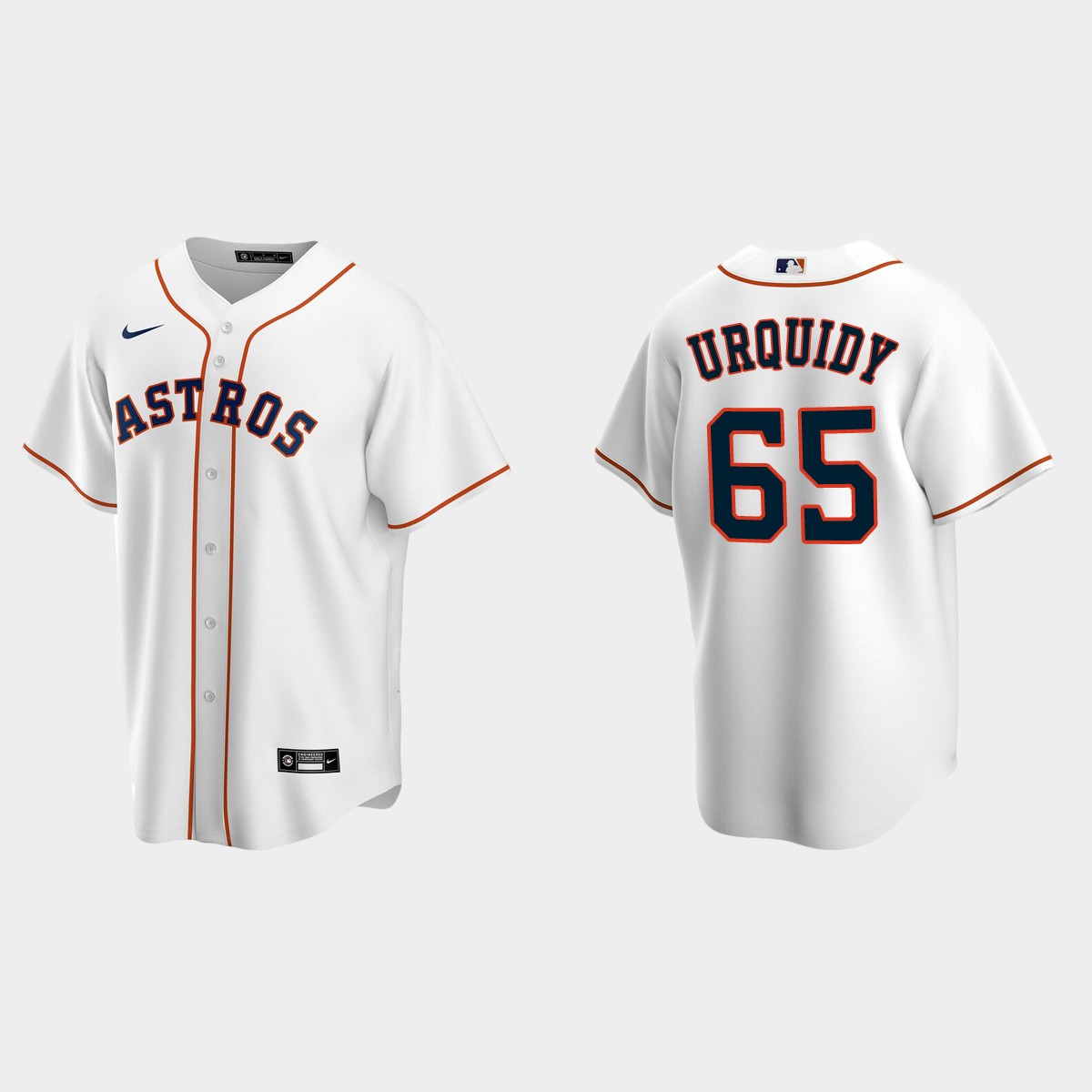 Houston Astros #65 Jose Urquidy Home Jersey - White