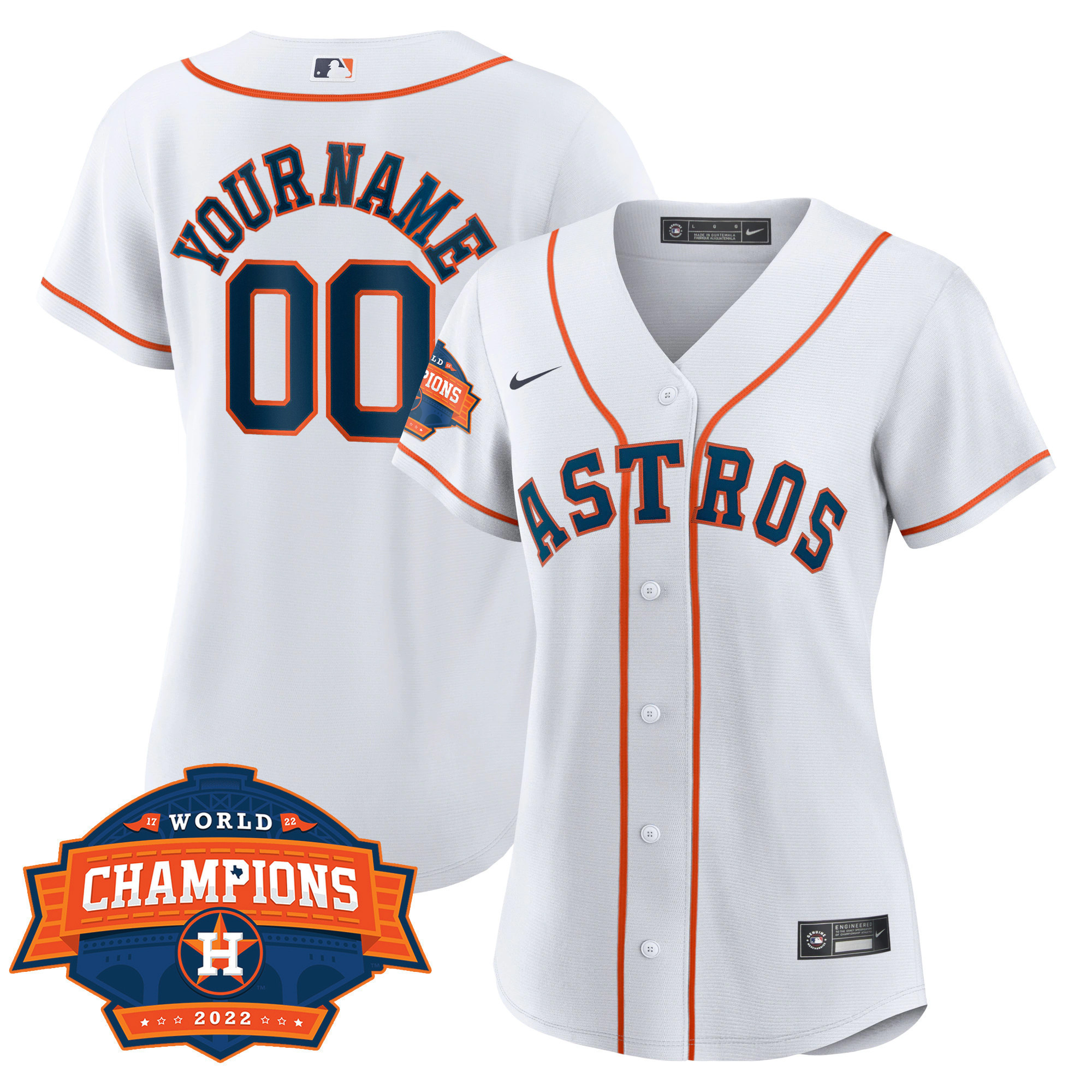 Houston Astros 2022 Champions Limited Custom Name And Number Cool Home Jersey - All Stitched