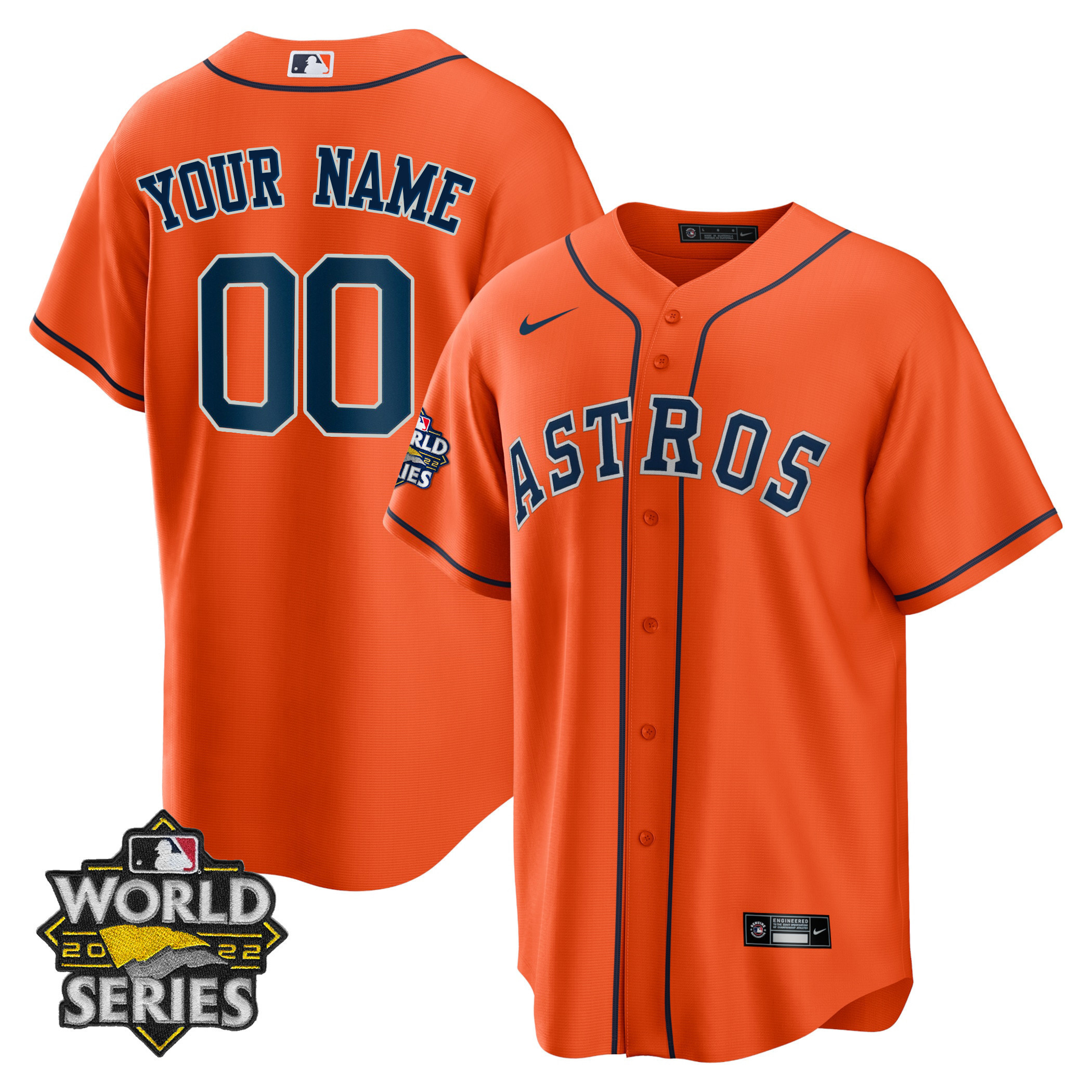 Houston Astros 2022 World Series Custom Name And Number Cool Alternate Jersey - All Stitched