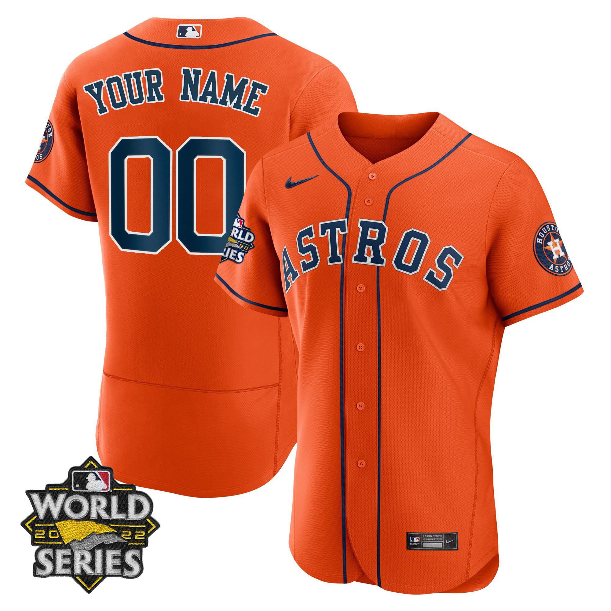 Houston Astros 2022 World Series Custom Name And Number Flex Alternate Jersey - All Stitched