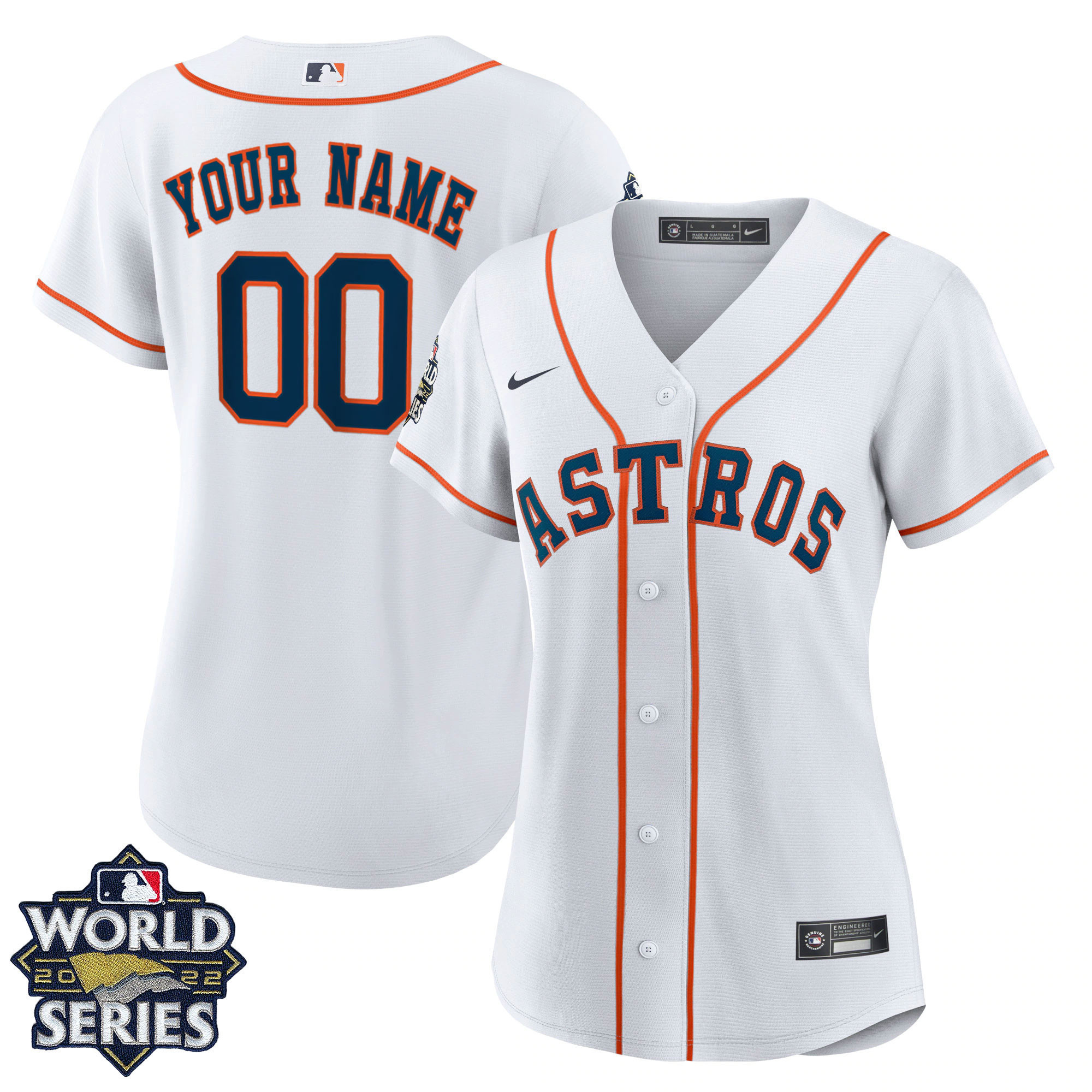 Houston Astros 2022 World Series Custom Name And Number Home Player - White Flex Base Jersey - All Stitched