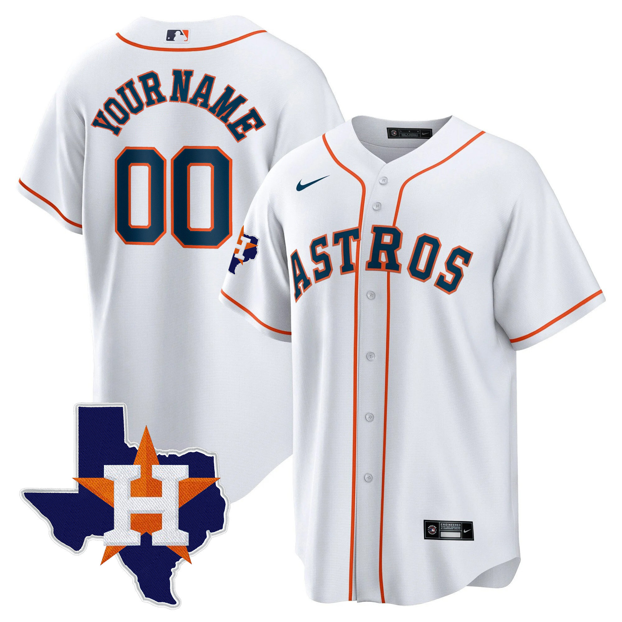 Houston Astros 2024 Gold Custom - Texas Patch Cool Home Jersey - All Stitched