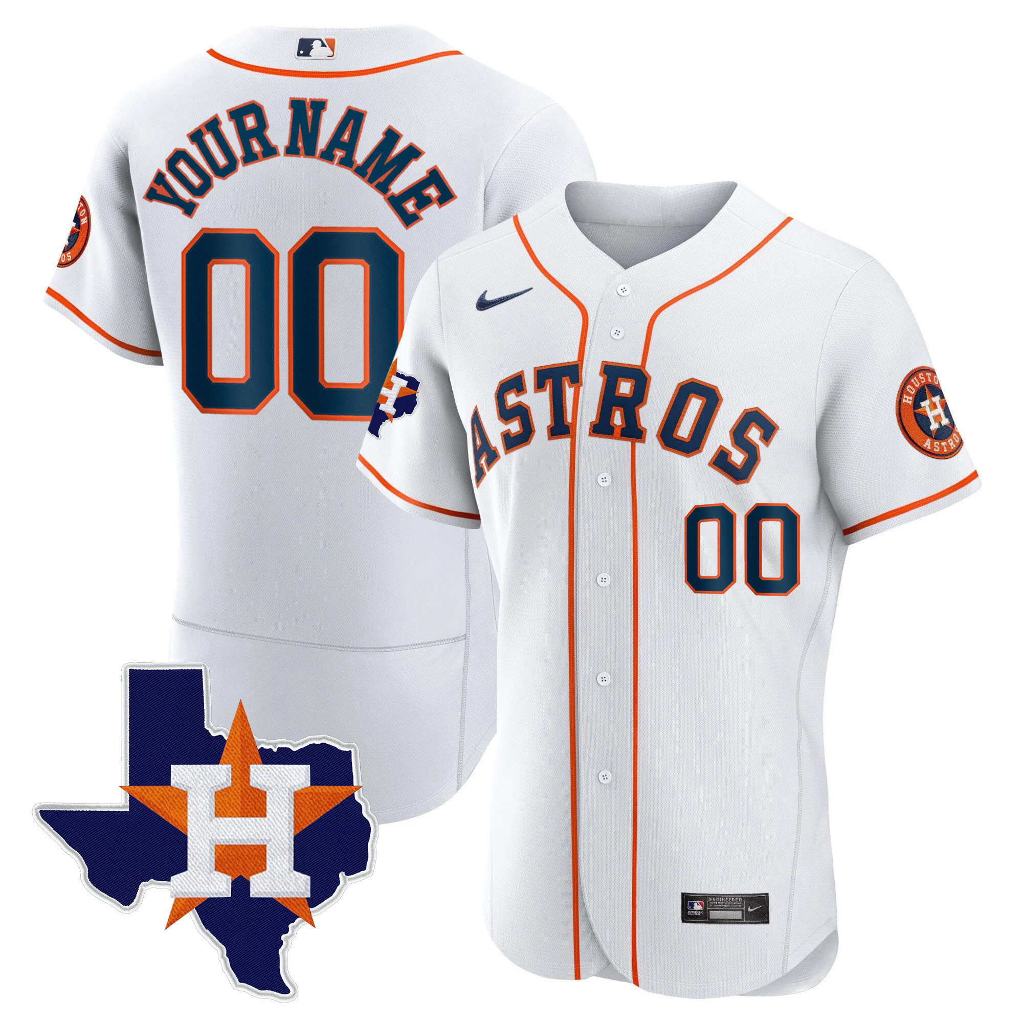 Houston Astros 2024 Gold Custom - Texas Patch Flex Home Jersey - All Stitched