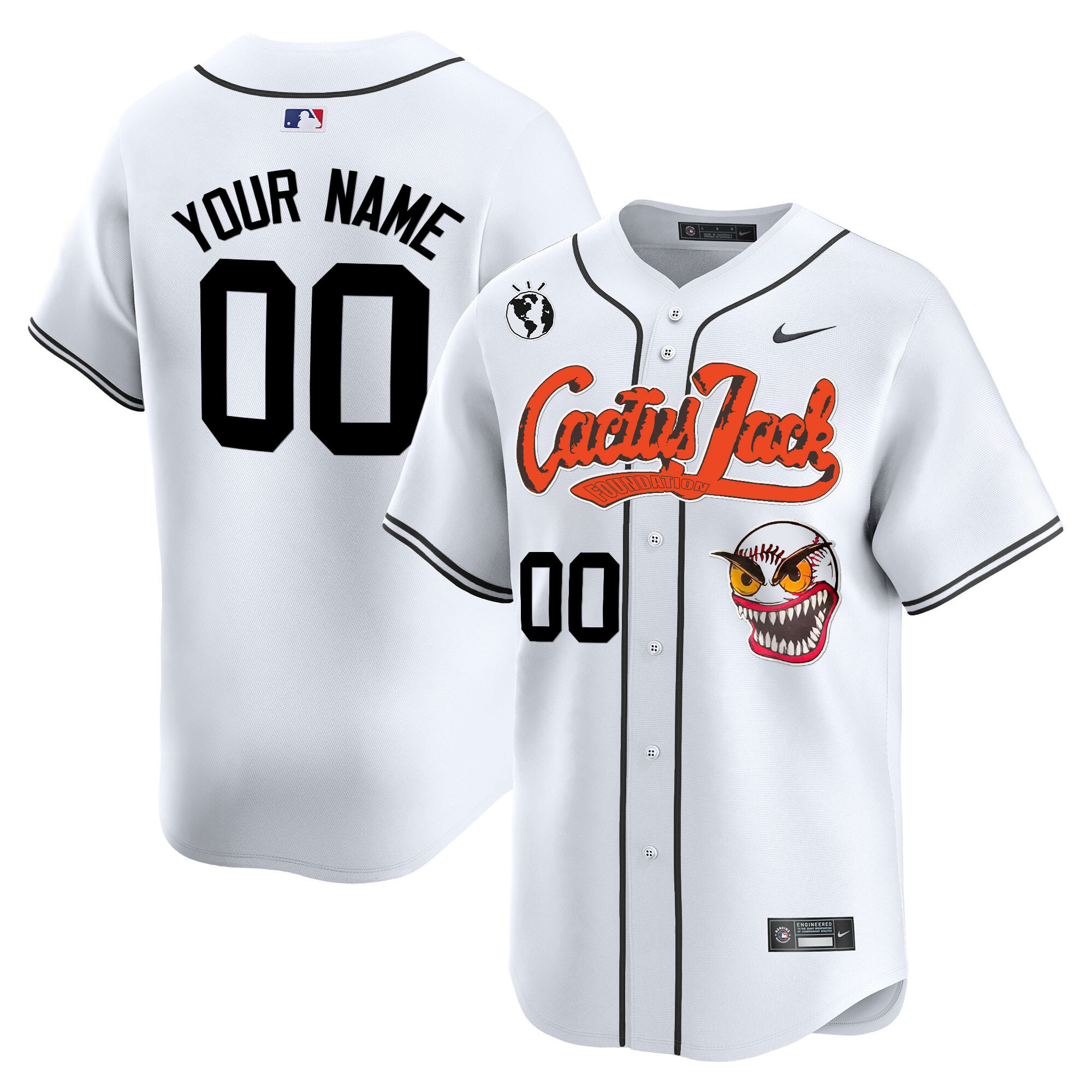 Houston Astros Cactus Jack Vapor Premier Limited Custom White Jersey - All Stitched