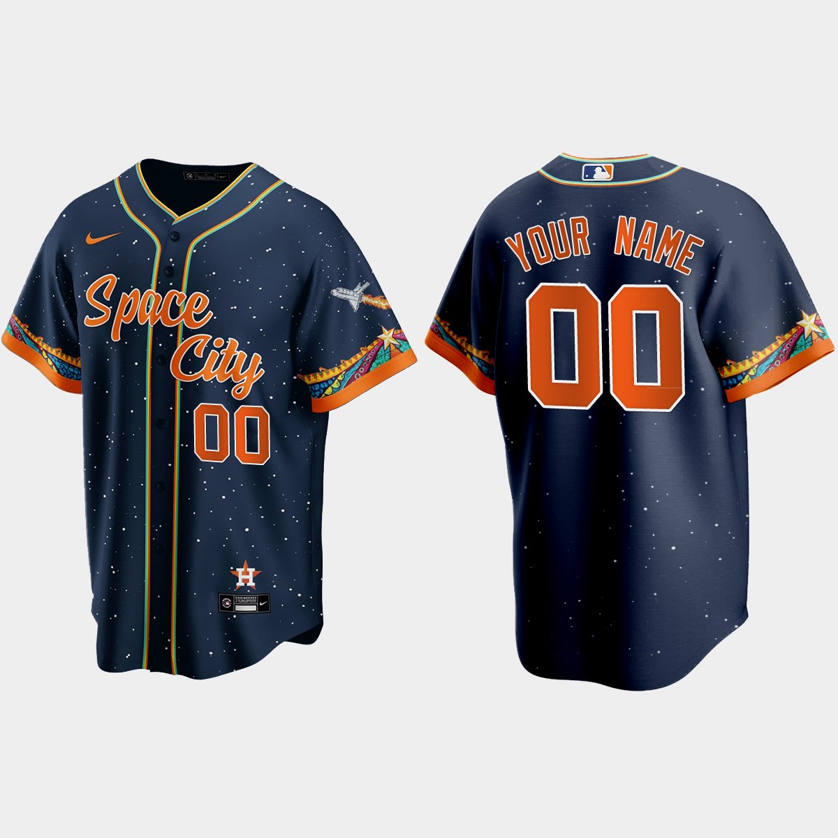 Houston Astros Custom 2021 City Connect Jersey - Navy