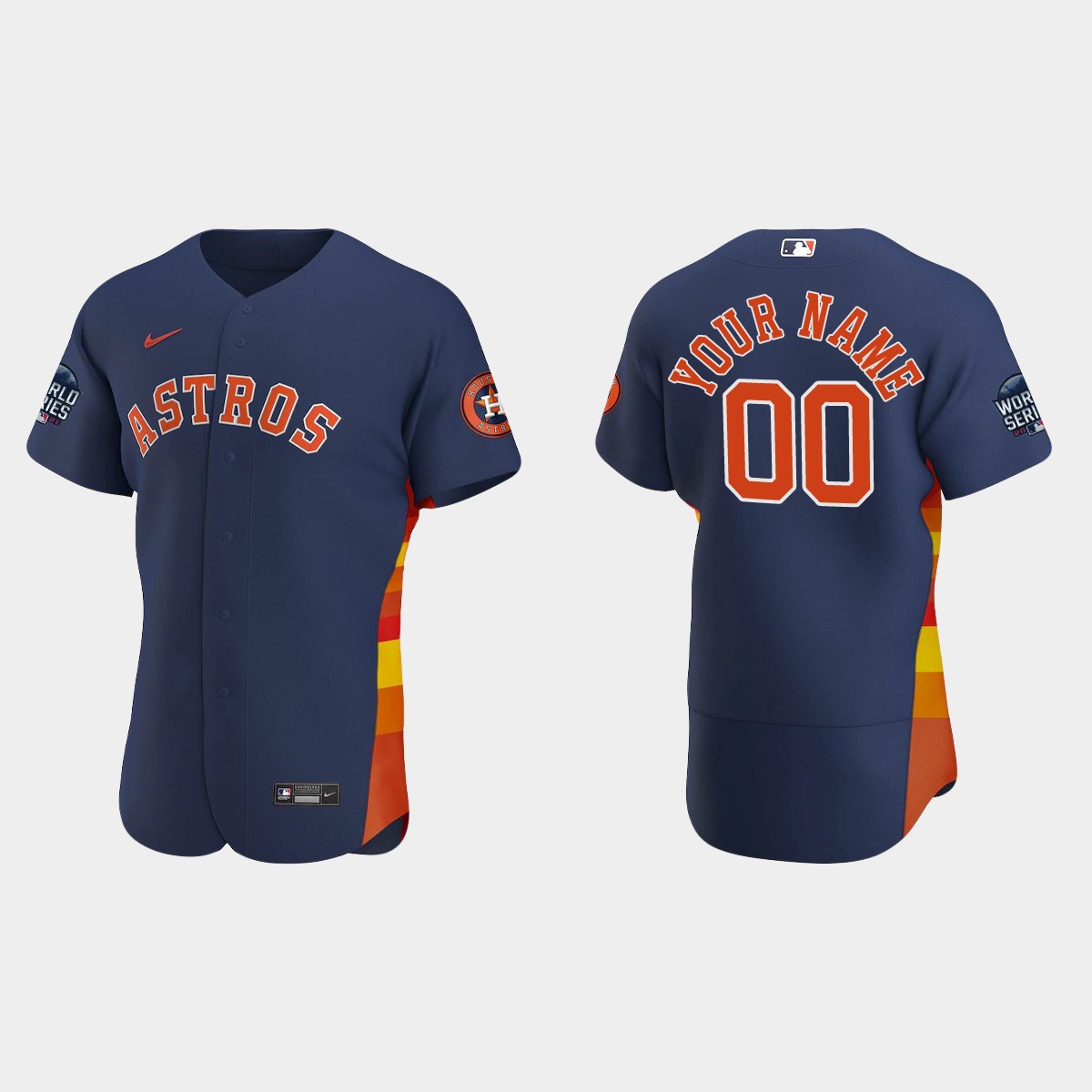 Houston Astros Custom 2021 World Series Jersey - Navy