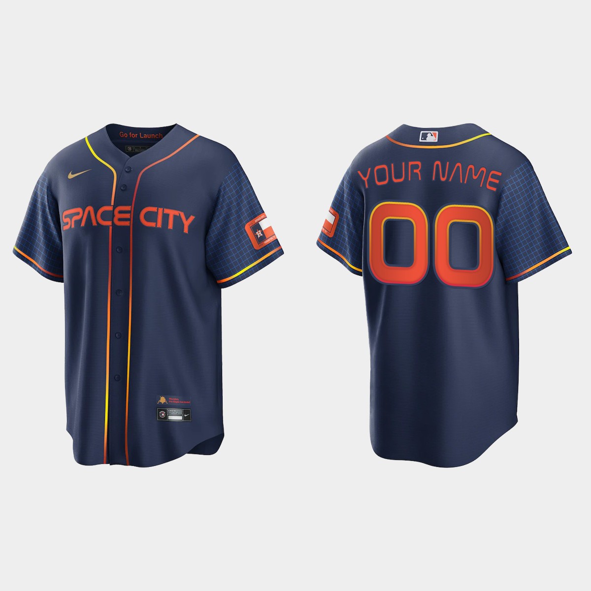 Houston Astros Custom 2022 City Connect Jersey - Navy