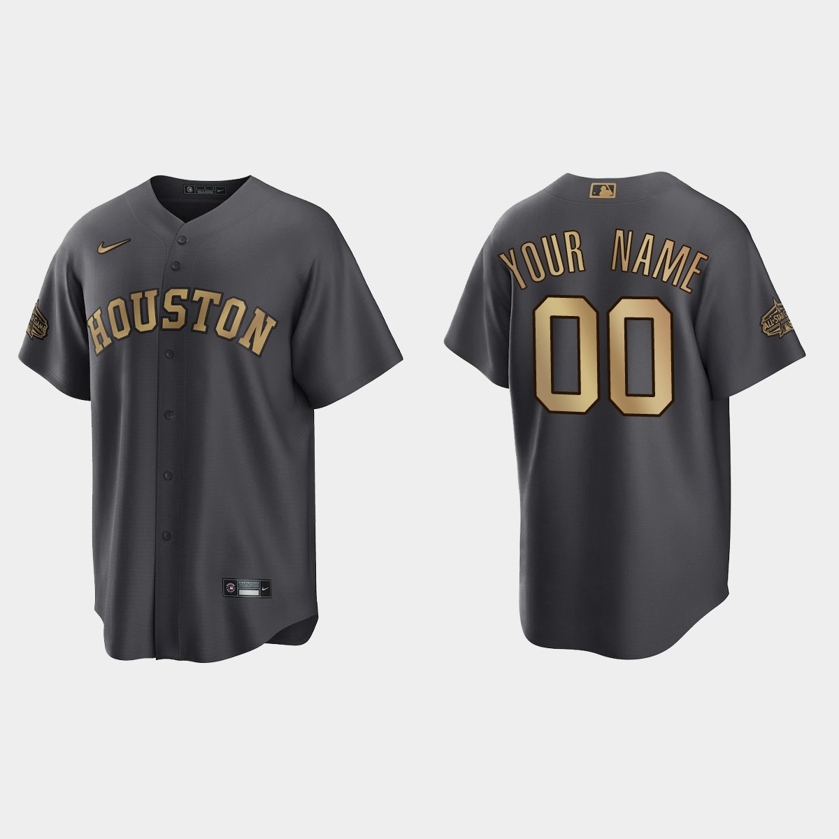 Houston Astros Custom 2022 MLB All-Star Game Jersey - Charcoal
