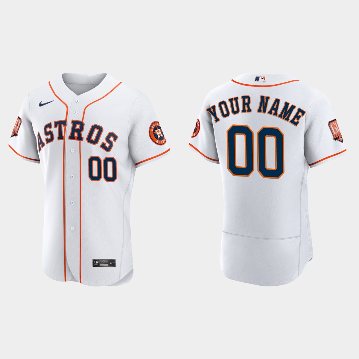 Houston Astros Custom 60th Anniversary Jersey - White