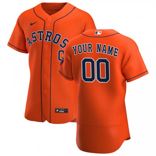 Houston Astros Custom Men’s Orange Alternate 2020 Team MLB Jersey