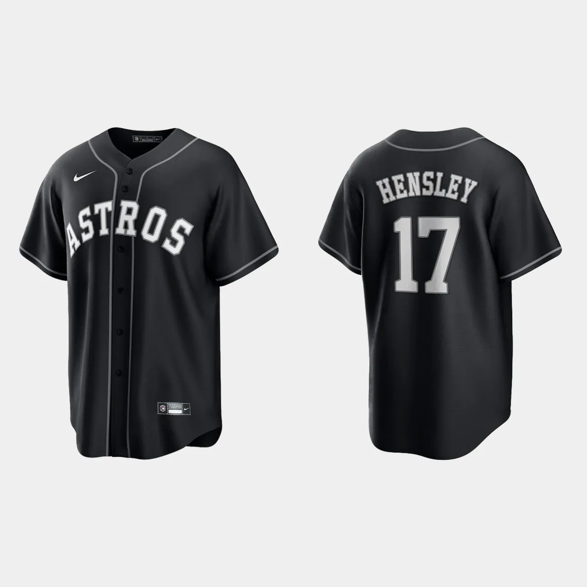 Houston Astros David Hensley Jersey - Black White