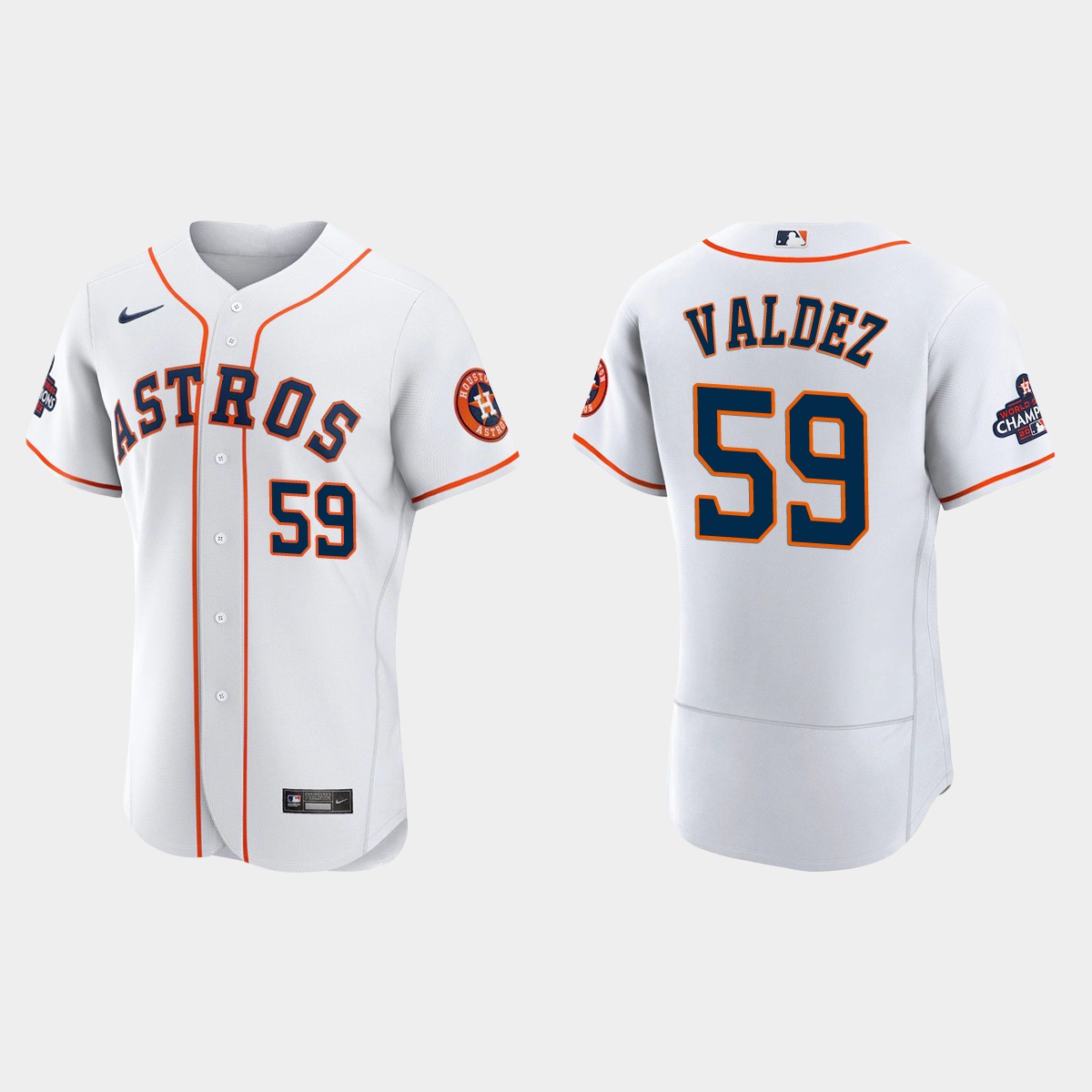 Houston Astros Framber Valdez 2022 World Series Champions White Jersey