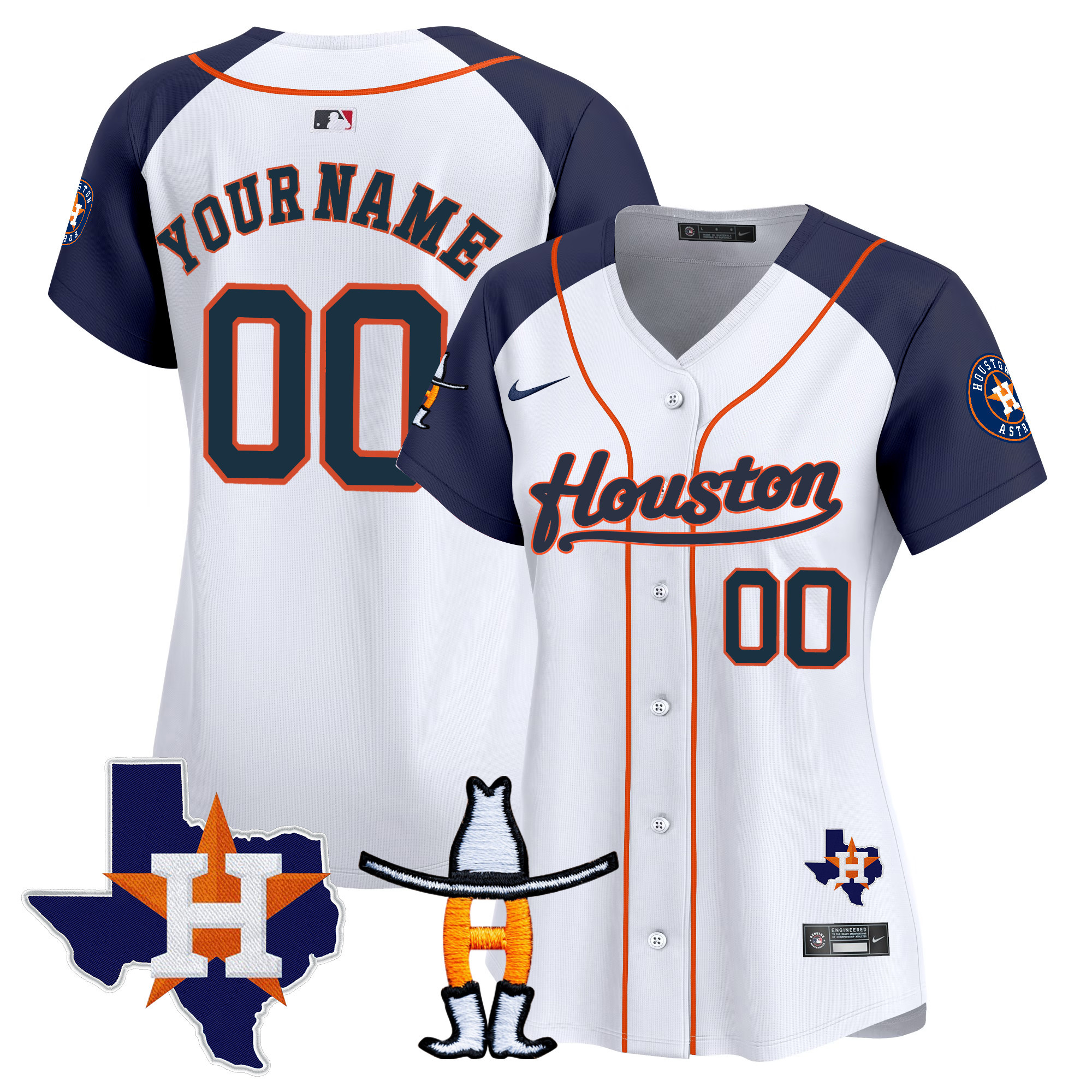 Houston Astros Houston Rodeo Patch Vapor Premier Elite Custom Alternate Jersey - All Stitched