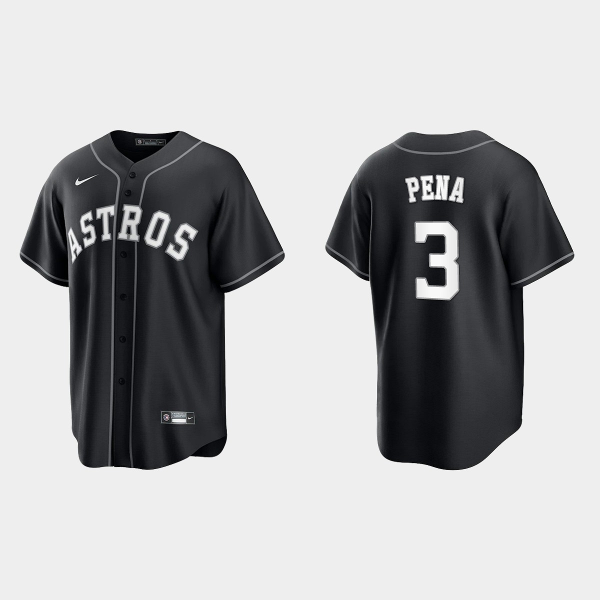 Houston Astros Jeremy Pena Jersey - Black White