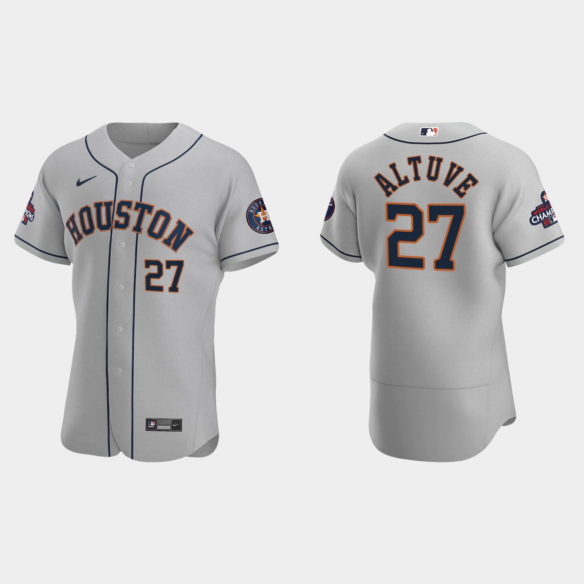 Houston Astros Jose Altuve 2022 World Series Champions Gray Jersey